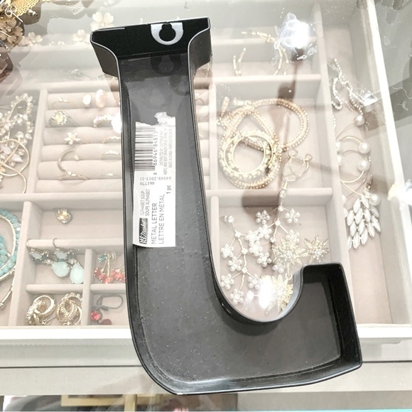 Letter J Monogram Matte Black Metal Wall Hanging - Picture 2 of 3